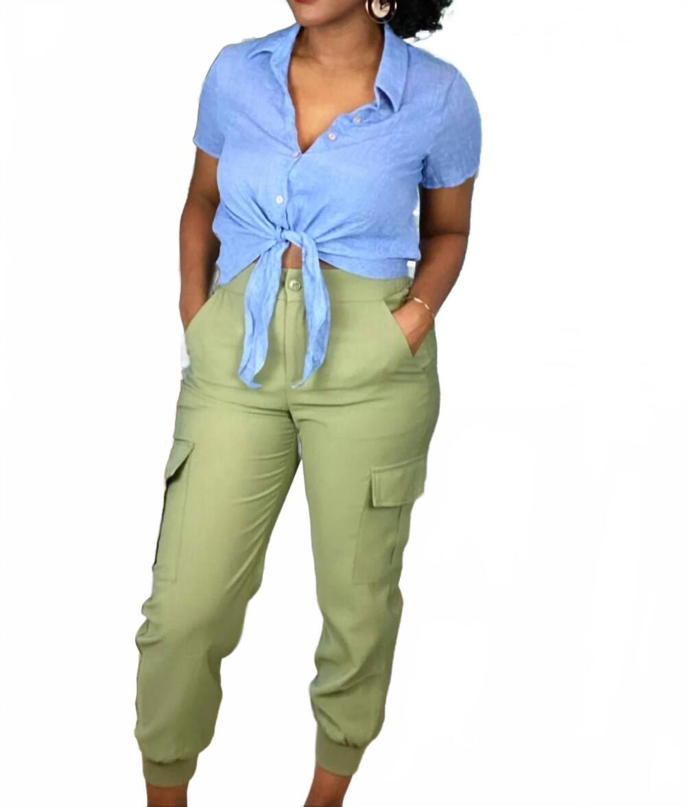 NEW ELLISON demi cargo jogger in olive green